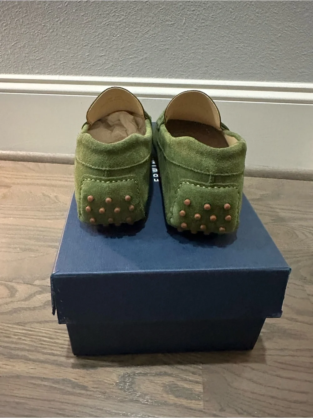 Jack Erwin Parker Green Suede Loafers for Men